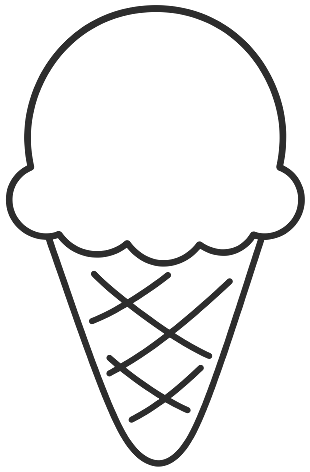 Step 3: Draw criss-cross lines across the cone for the waffle pattern.