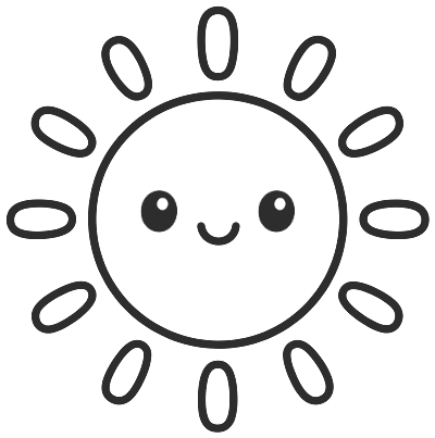 Step 4: Finish with two round eyes and a wide curved smile in the centre of the circle.