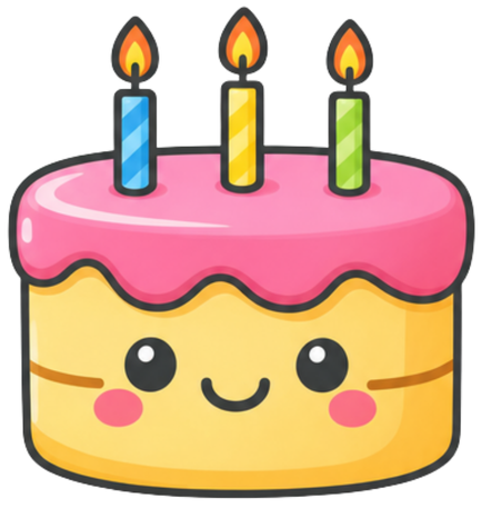 Finished birthday cake drawing