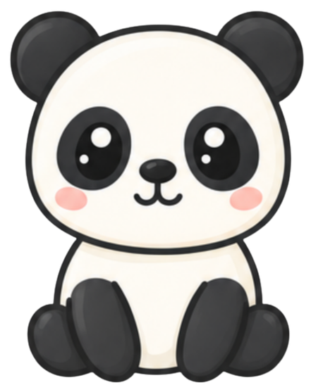 Finished panda drawing