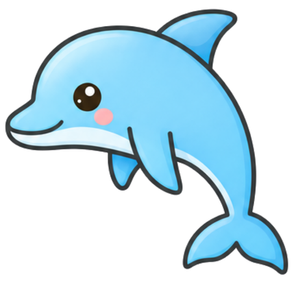 Finished dolphin drawing