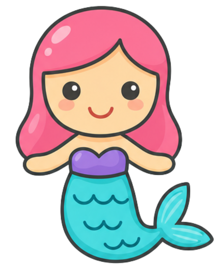 A cheerful mermaid drawing by DooLuma