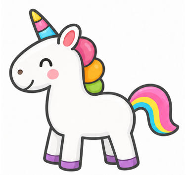 A cheerful unicorn drawing by DooLuma