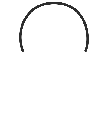 Step 1: Draw one curved arc for the top of the head, like a hill on the page.