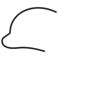 Step 1: Draw one wavy line with a rounded bump and a small pointed beak underneath at the left. This is the dolphin’s face.