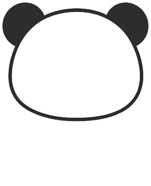 Step 2: Add two round ears on top of the head and colour them both in solid black.