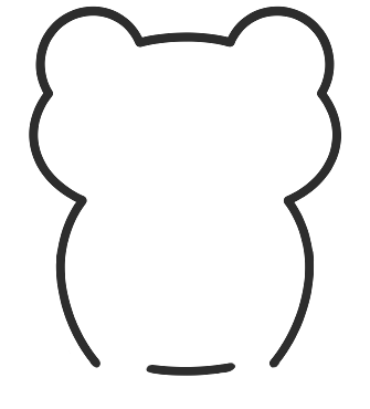 Step 2: Add a rounded body below the head, leaving the bottom edge open.