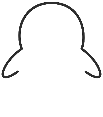Step 2: Carry the curve down into a rounded head and add one small flipper sticking out from each side.