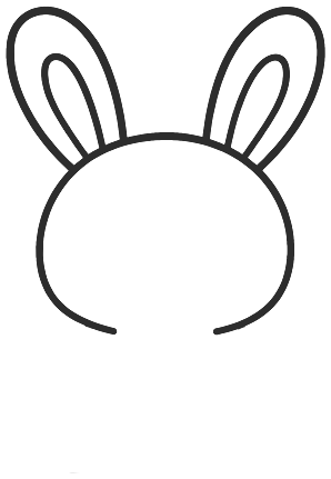 Step 2 of an easy bunny drawing tutorial