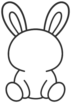 Step 3 of an easy bunny drawing tutorial