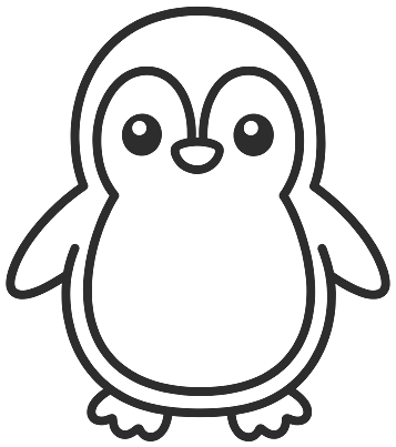 Step 4: Finish with a large tummy oval, two round eyes and a small triangle beak.
