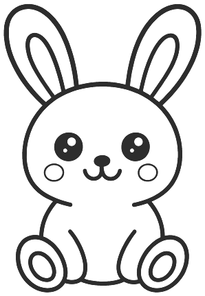 Step 4 of an easy bunny drawing tutorial