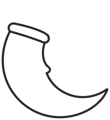 Step 2: Flatten a small section at the top of the crescent and add a band across it for the hat brim.