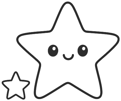 Step 4: Finish with two shiny eyes and a smile on the large star.