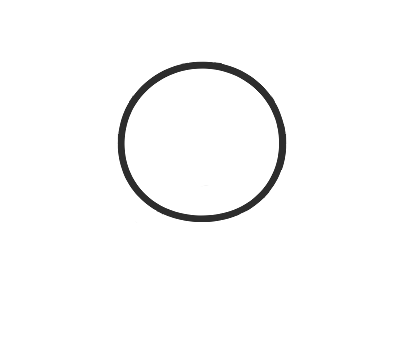 Step 1: Draw one circle near the top of the page for the bee’s head.