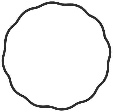 Step 1: Draw a circle with a bumpy, wavy edge all the way around, like a cookie fresh from the oven.