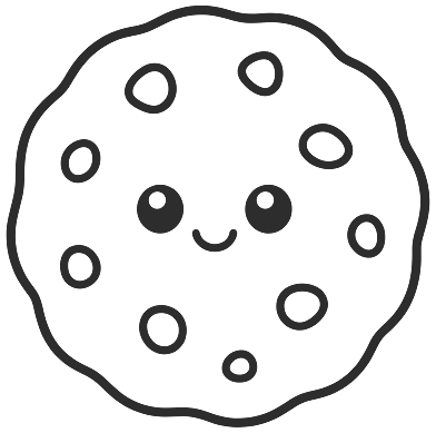 Step 4: Finish with two round eyes, a tiny smiling mouth in the middle of the cookie.